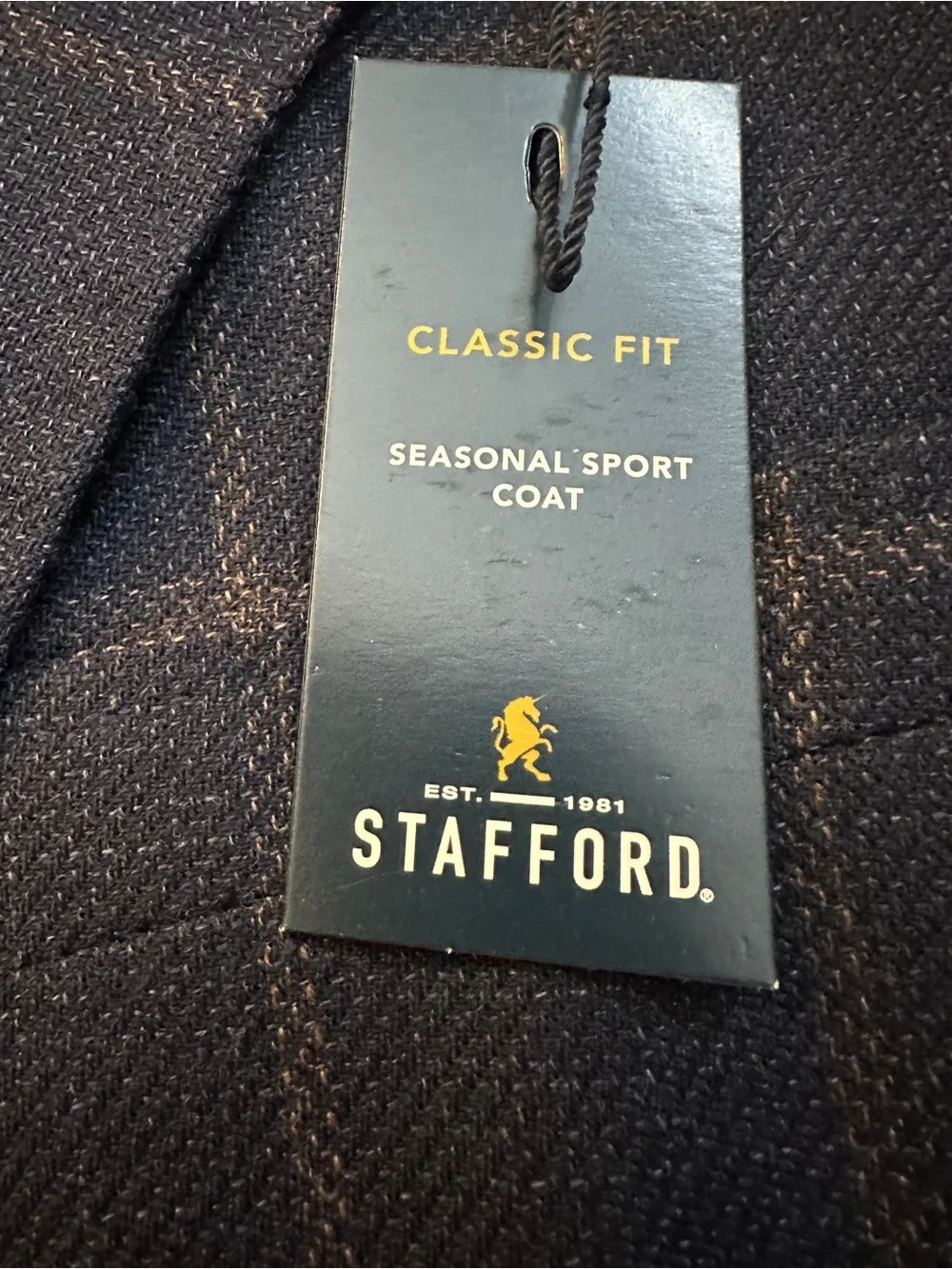 Stafford 60% Wool 40% Cotton Classic Fit Sport Coat Blazer Men’s 48 L Navy